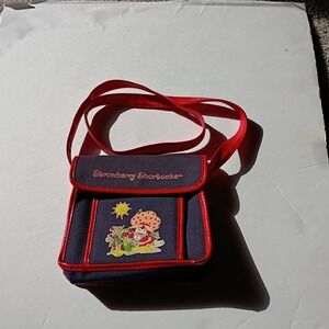 Strawberry Shortcake Kids Crossbody Shoulder Bag Small Dark Blue Red Trim